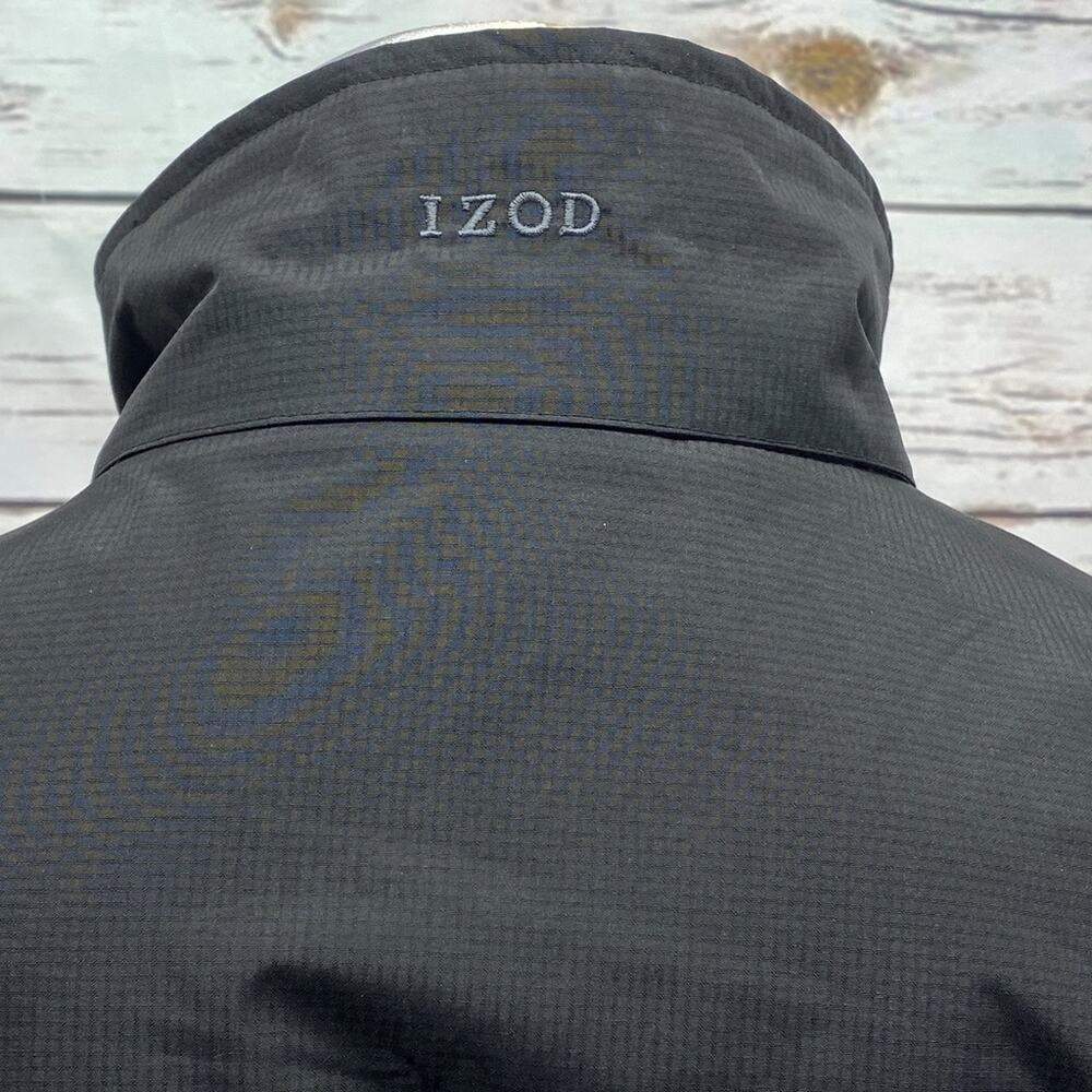 IZOD Men's Perform X Jacket Coat Black M Medium Fleece Lined Wind Breaker - Picture 3 of 8
